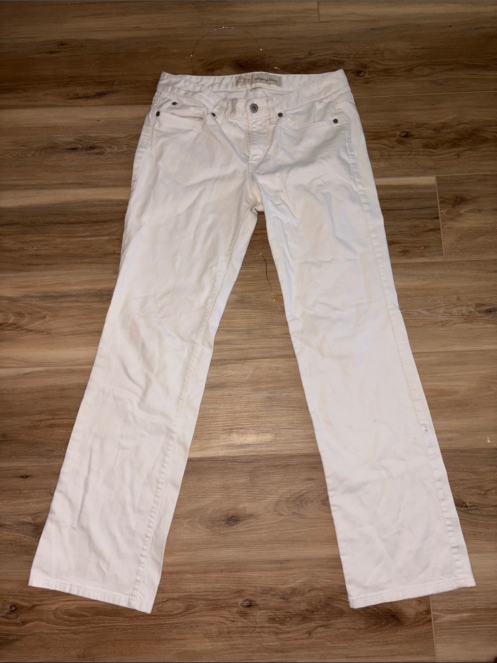 LOFT ANN TAYLOR ORIGINAL BOOT White Women’s Jeans - Classic Straight Leg